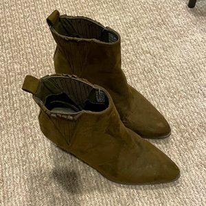 Olive green Esprit booties.